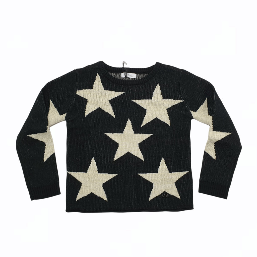 Pullover bambina con stelle misto lana