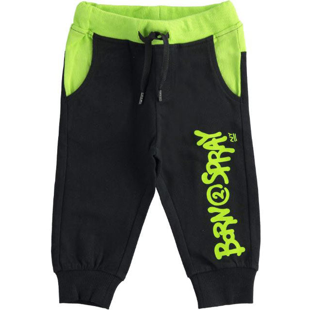 Pantalone in felpa bambino con contrasti fluo