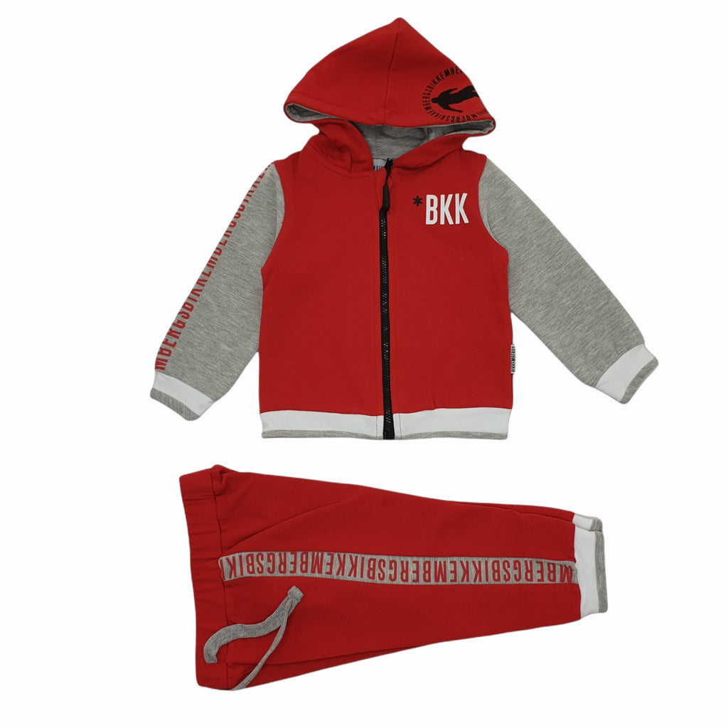 Tuta neonato con zip e cappuccio con logo