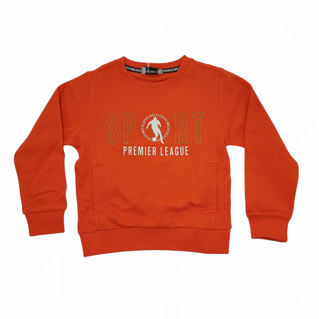 Felpa bambino felpata arancio con logo SPORT premier league