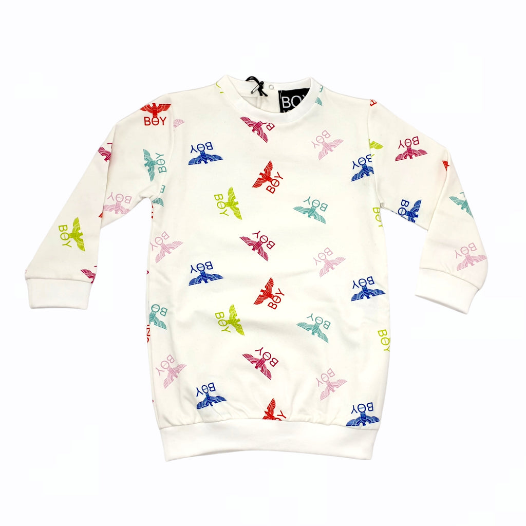 Abito baby in felpa Boy London con stampa multi color