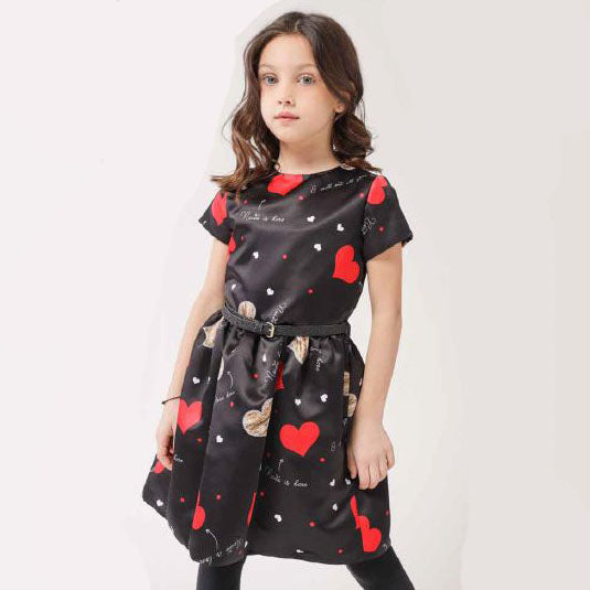 Vestito bambina con fantasia cuori